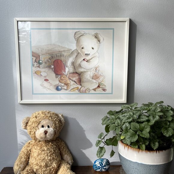 Framed Poster Art Print Camilla Ashforth Horatio's James the Bear Horatio - Picture 1 of 11